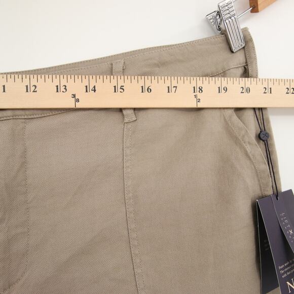 NYDJ Pants Wide Leg Cropped Capri Tan Khaki Linen Blend Plus Size 16W NWT - Picture 4 of 12